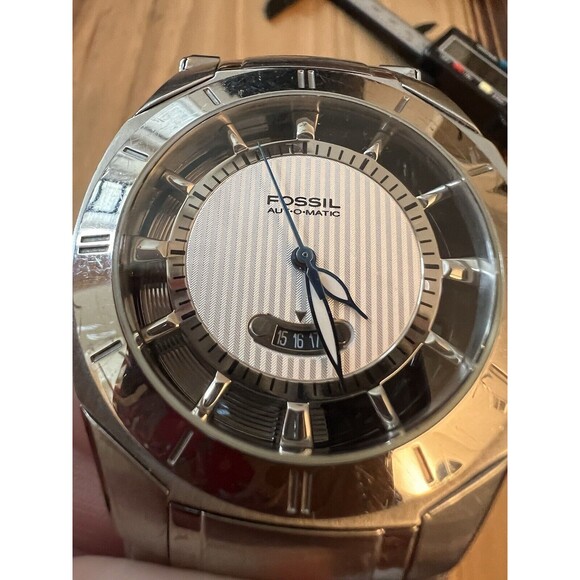 RARE GENUINE 42 MM SS FOSSIL ARKITEKT FS-4109 MENS AUTOMATIC WRISTWATCH - Picture 3 of 6